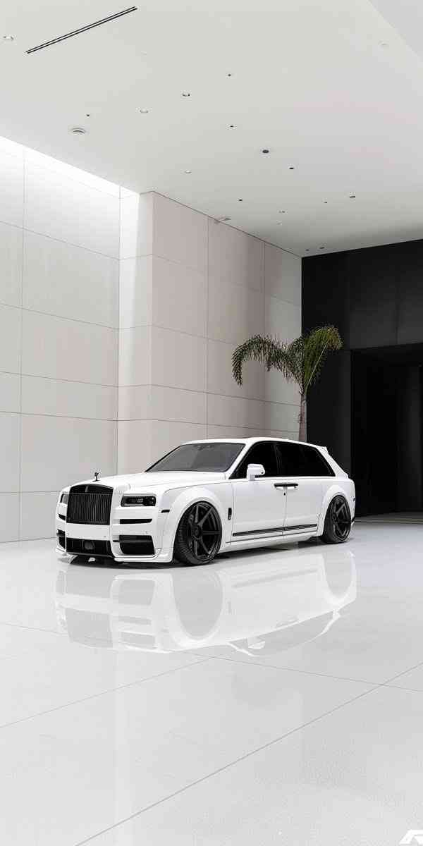 White Rolls Royce Cullinan | MirrorLog